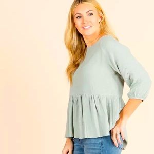 Agnes & Dora Collective Top Sage Babydoll